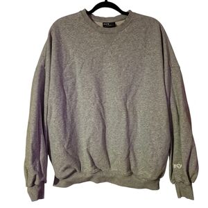 POPFLEX Cloud Crewneck Sweatshirt Heather Grey | Oversized Cozy Pullover | L/XL